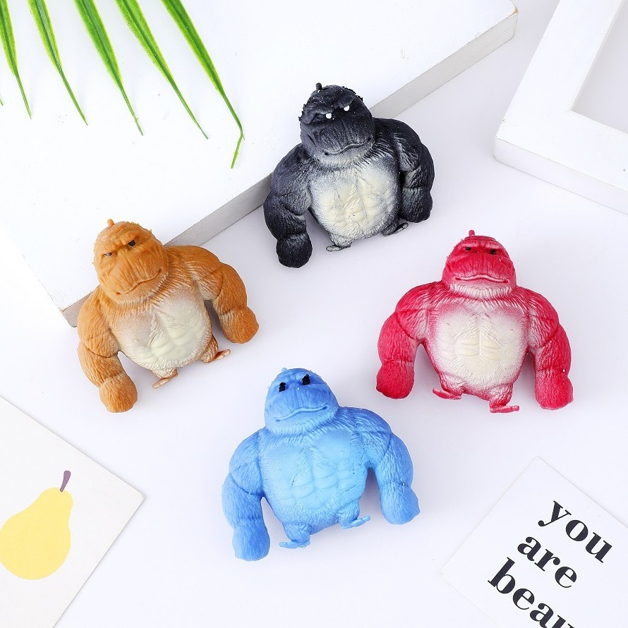 2024 New stretchy chubby figure monkey sqishy toys squishy soft tpr gorilla suit stress relief squeeze squishy toys