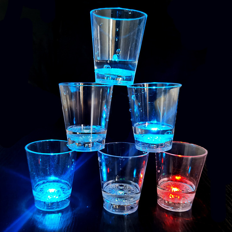 2023 New Liquid Activated Mini Light Up Flashing Led Cup Plastic Led Cup for Bar