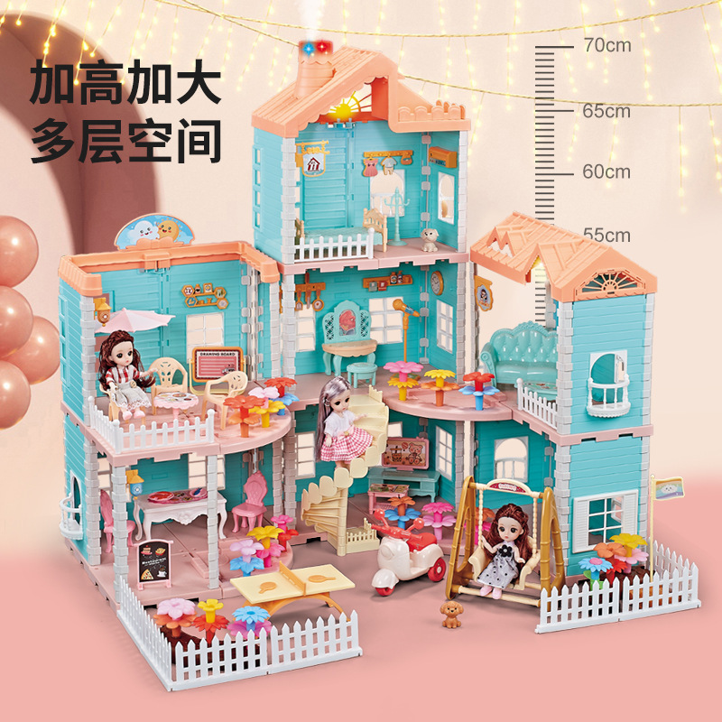 dolls house furniture  christmas dollhouse doll house miniature accessories furniture toys doll building house luxury 4 floors