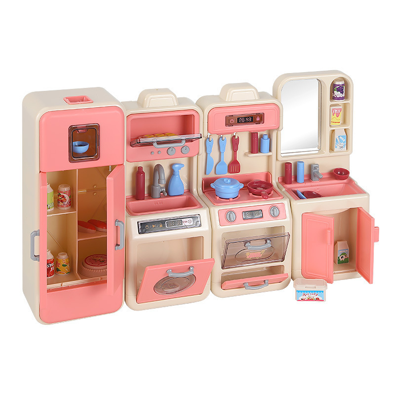 2023 New Faction Other Pretend Simulation Cook Girl Play House Tableware Set Kids Big Kitchen Play Set Toys