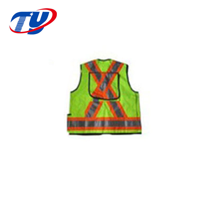 Child wear knitted red vest safety reflective vest