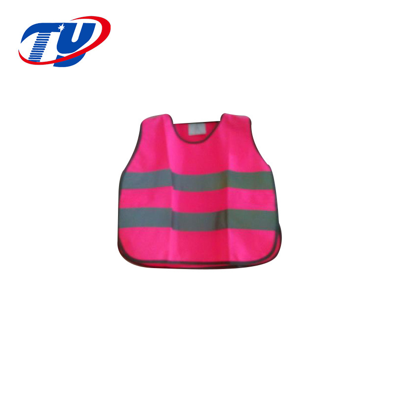 Child wear knitted red vest safety reflective vest