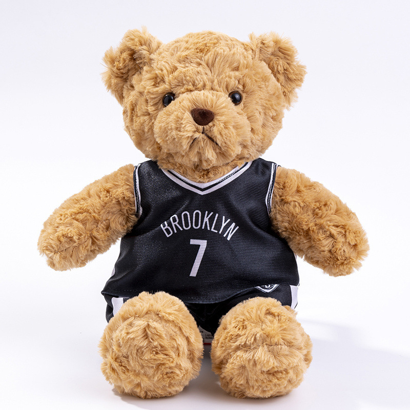 Basketball Fans Gifts NBA Jersey Bear Plush Toy Cool Sport Shirt Teddy Bear Soft Doll Stuffed Animals for Kids Bear Plushie Toys