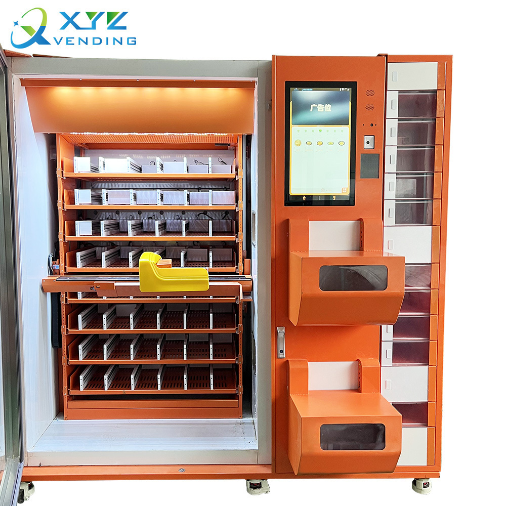 21.5 Inch Touch Screen Vending Machine With Microwave Oven Lunch Box Meal Automatic Hot Food Vending Machine