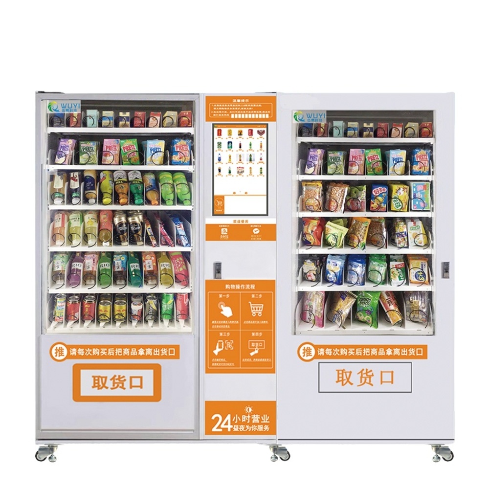 Convenient Store 21.5 inch touch screen combo snacks drink beverage cheap vending machine guangdong