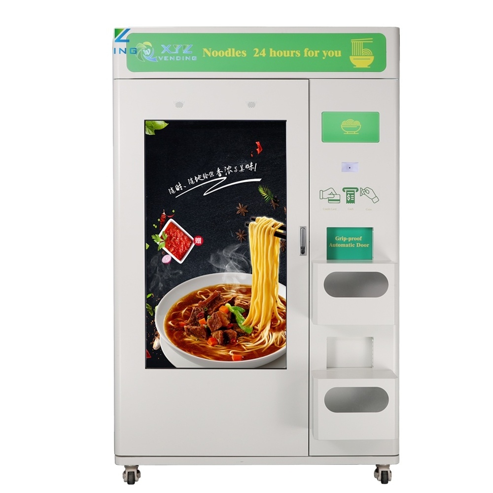 New Design Restaurant Two Microwave Ovens Instant Hot Food Ramen Tea Vending Machine for Sale