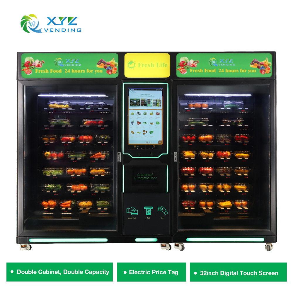 Conveyor Belt Safe Delivery Two Cabinet Touch Screen Fresh Egg Vending Machines Food For Retails Items