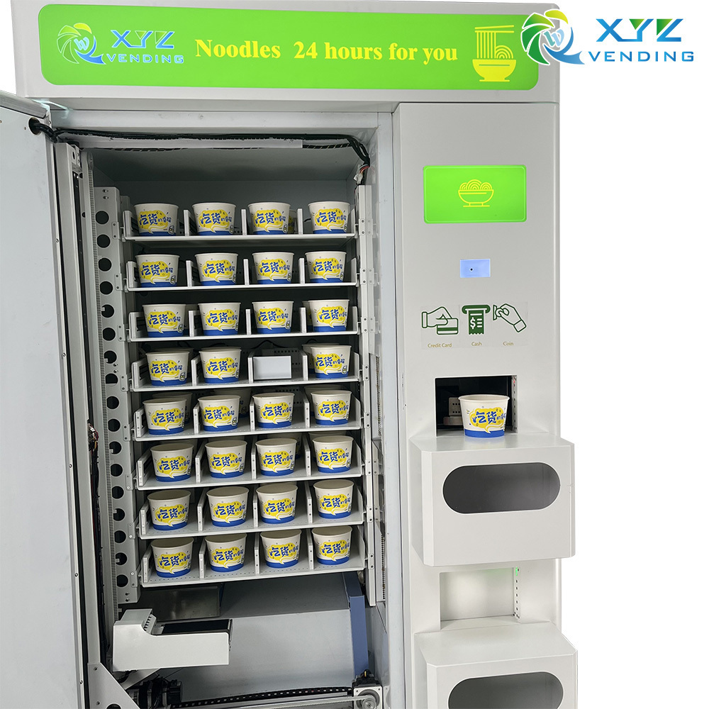 XYZ 24 Hours Self Service water heated instant cup hot food ramen noodle vending machine