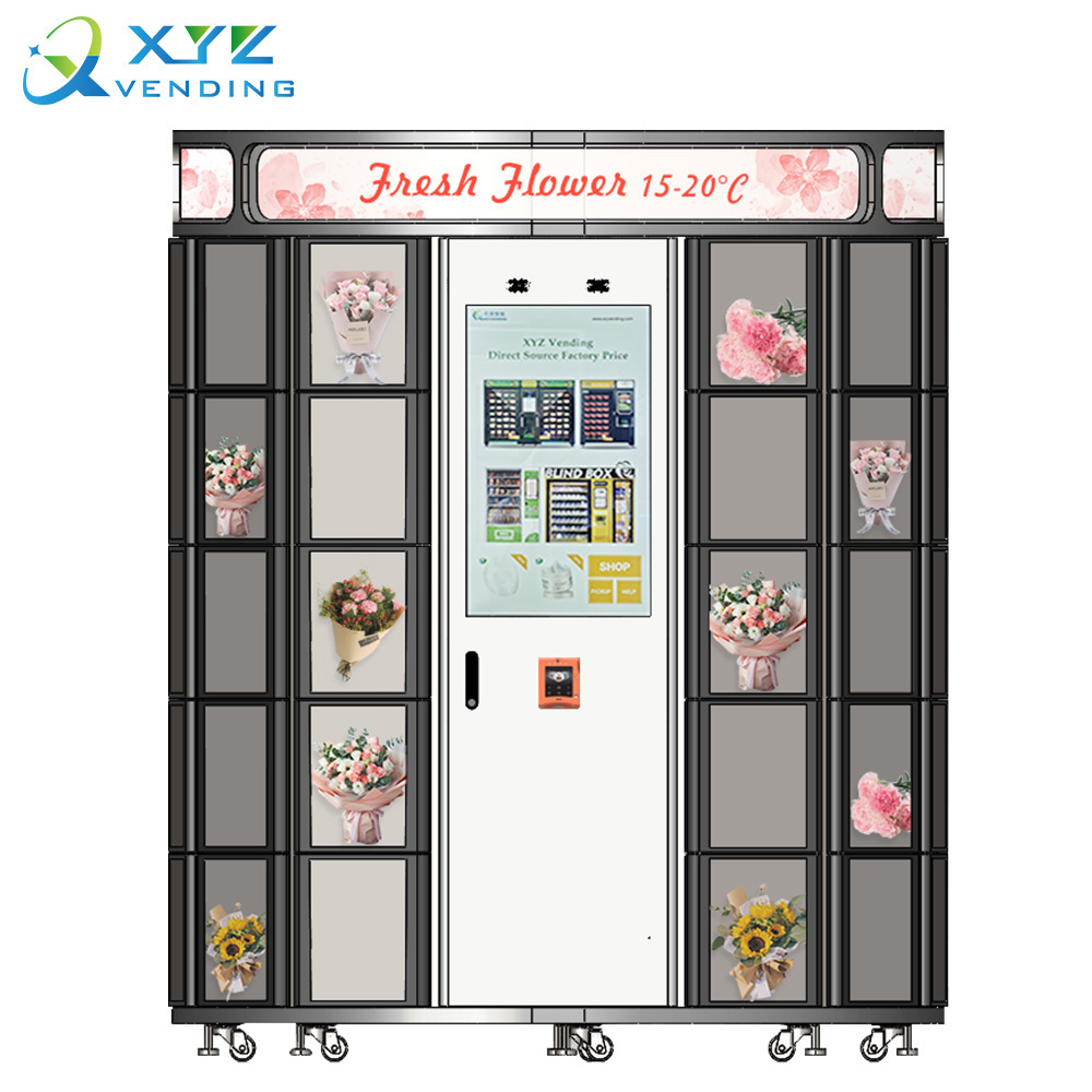 Shopping mall subway cooling floral vending machine locker fresh flower vending