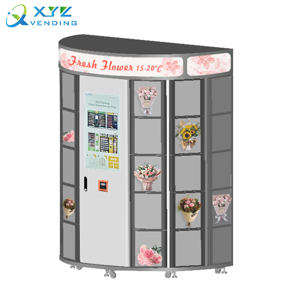 Vending machine with humidty and temperature green plants fresh bouquets automatic flower marine vending