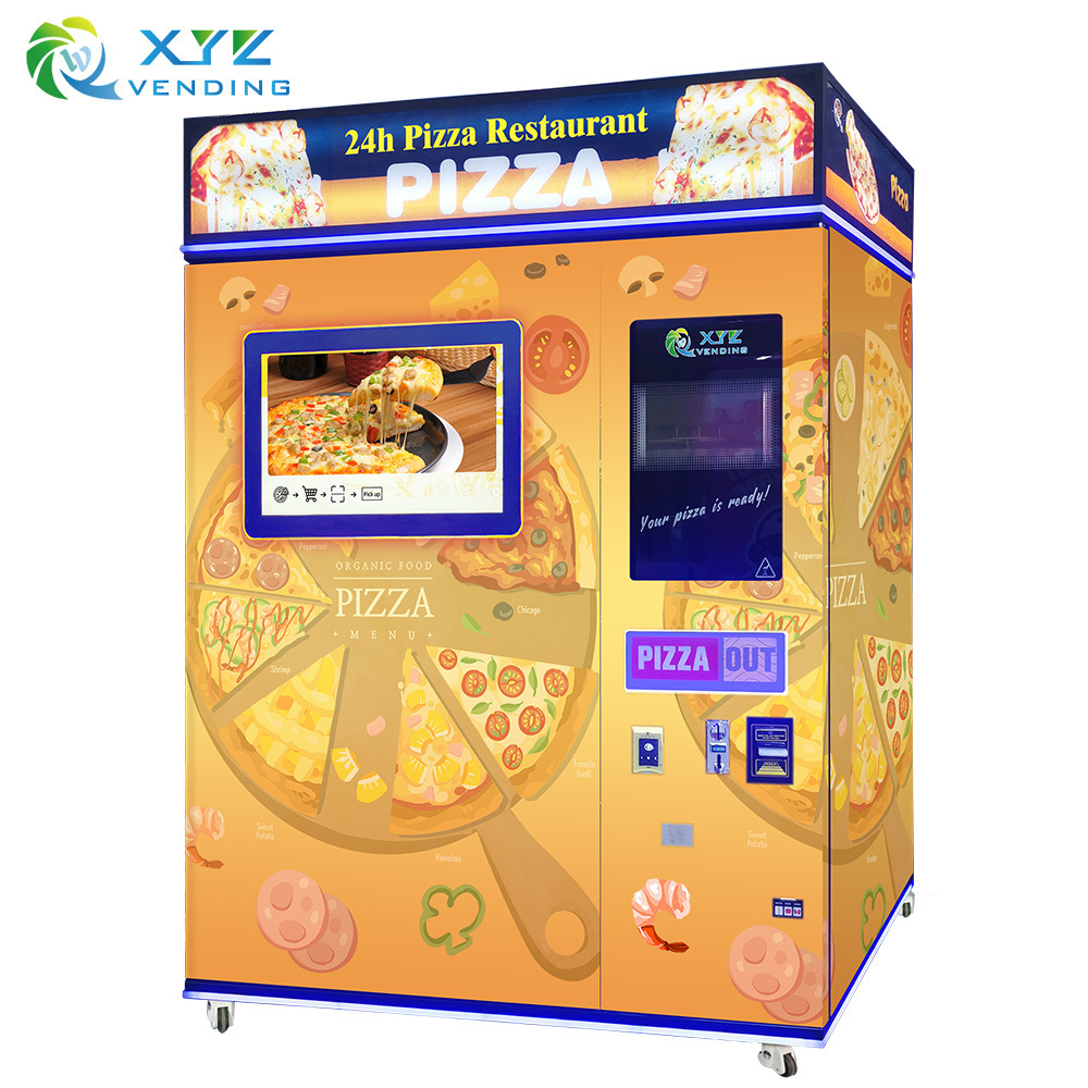 XYZ Touch screen banknote coin fresh fast food hot meal automatic pizza vending machine for sale