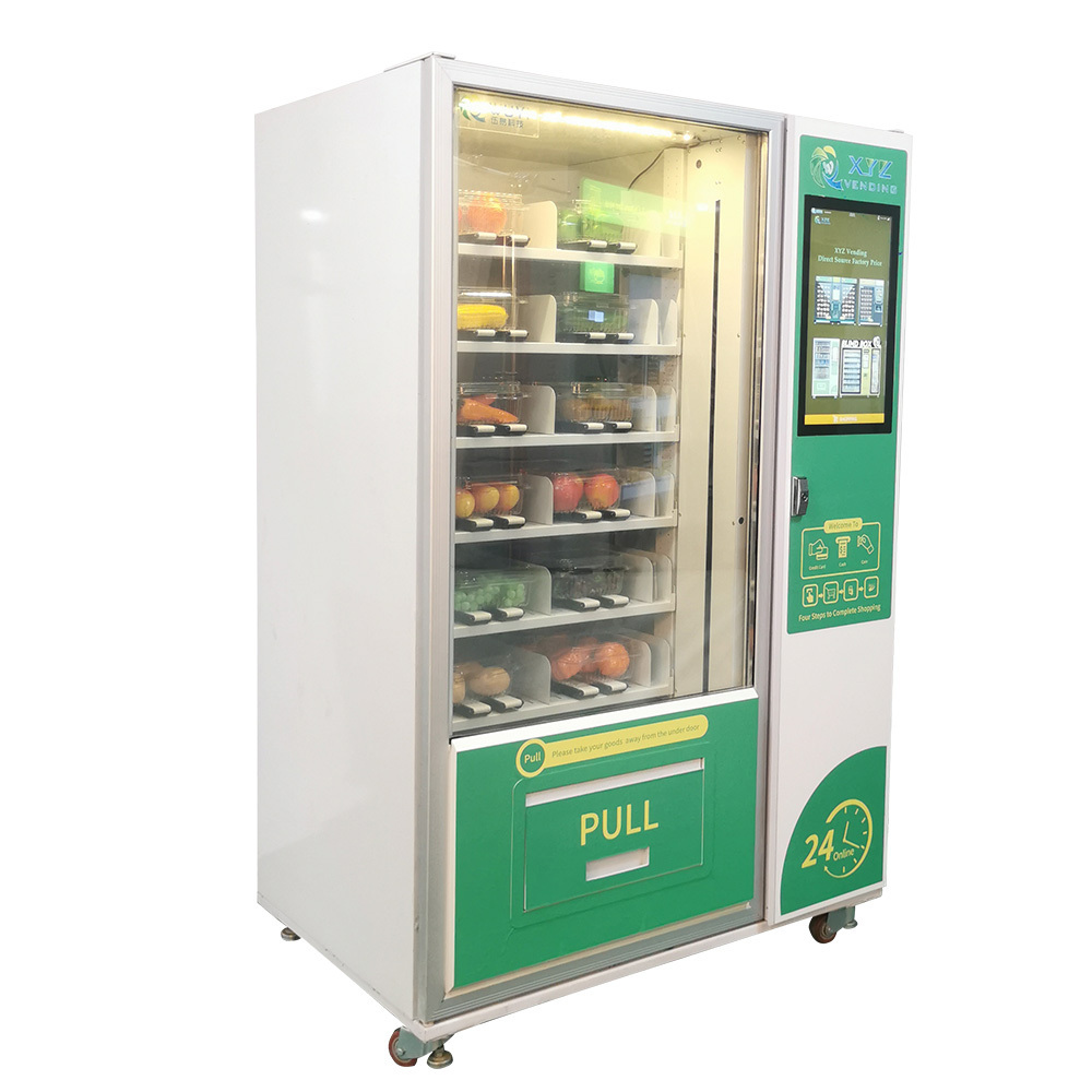 Custom Adjustable Slots Y Elevator Fruit Automatic Hamburger Milk Fresh Food Outdoor Vending Machine