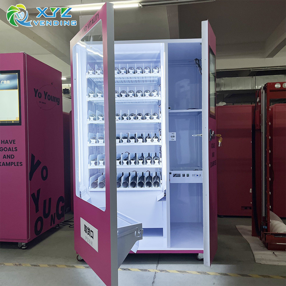 Shopping Mall Banknote Coin Pink Infrared Detection Beauty Cheap Cosmetic Vending Machine