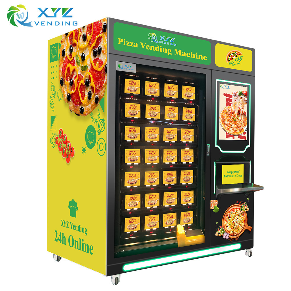 XYZ Touch screen banknote coin fresh fast food hot meal automatic pizza vending machine for sale