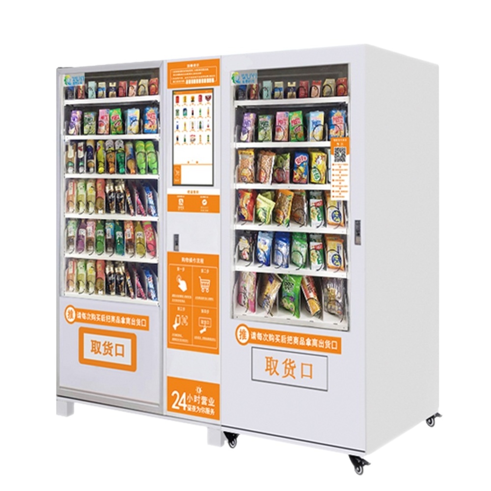 Automatic 24 Hours self bottle water cola drink beverage cheap snacks outdoor vending machine