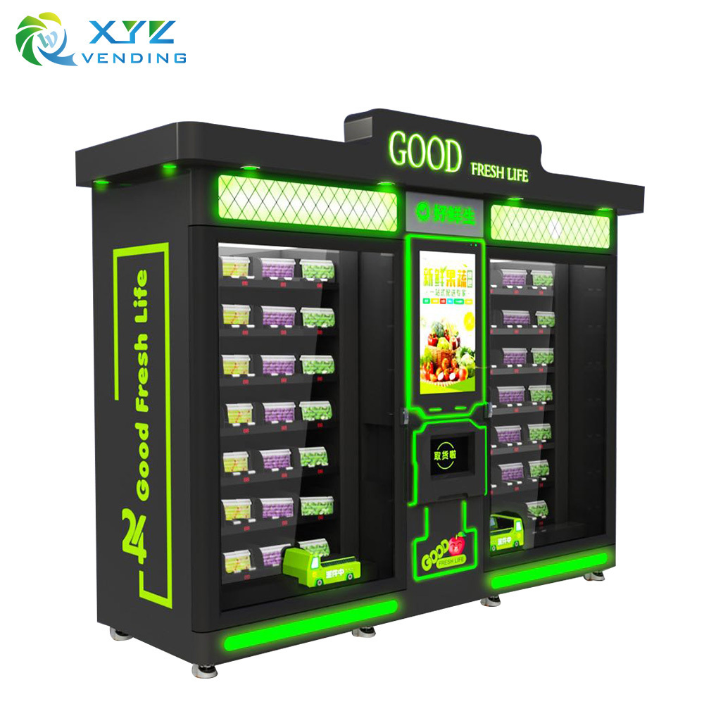 Automatic Combo Coin Operated Banknote Refrigerated Touch Screen Food Salad Sandwich Vending Machine