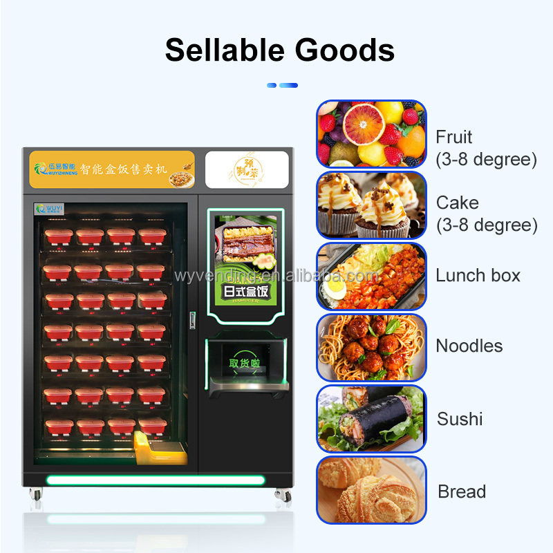 Commercial Automatic Fast Food Box Lunch Bread Sandwiches Vending Machine Hot Food Vending Machines