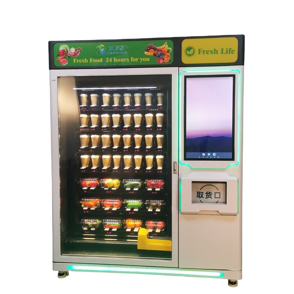 Hospital School Airport Big Cabinet Double Conveyor Belt Outdoor Fresh Food Touch Screen Combo Vending Machine