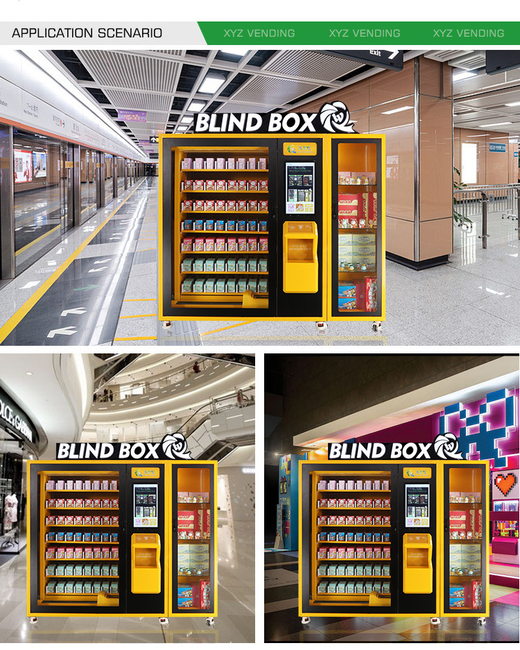 Lighting XY elevator system adjustable slots blind gift toy doll touch screen secret box vending machine