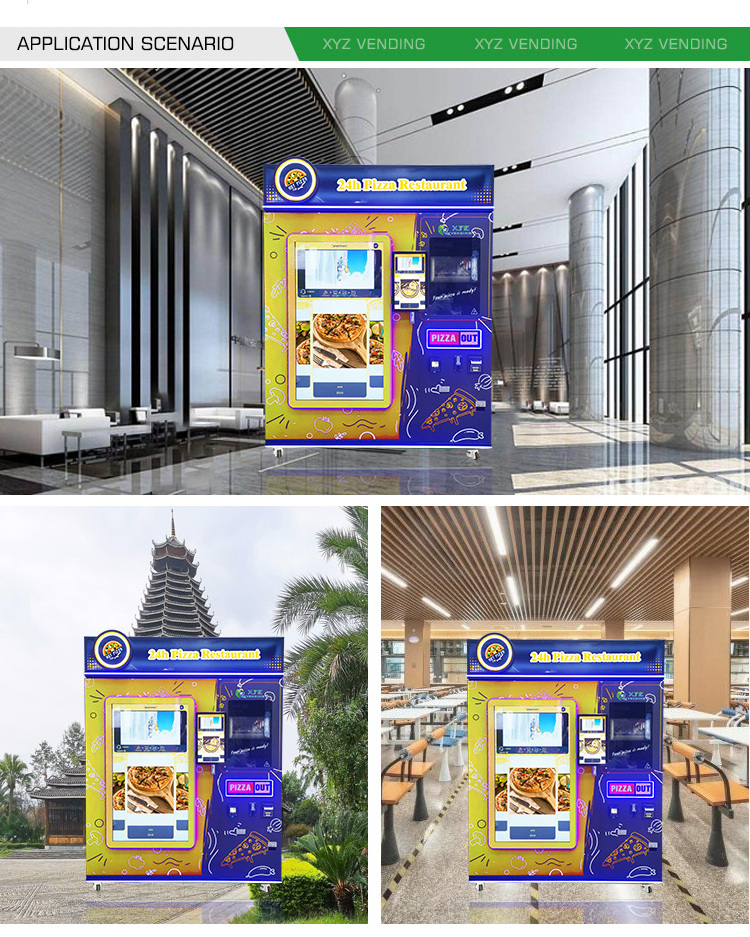 Business 2024 custom elevator touch screen automatic frozen heated food automatic pizza vending machine