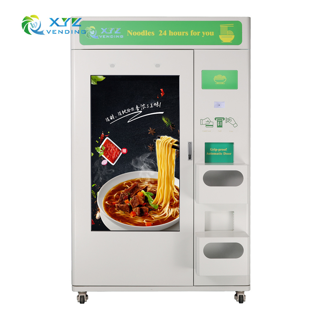 XYZ Factory Direct Supply 24hrs Self Service Hot Water Heated Instant Cup Noodle Ramen Hot Food Vending Machine