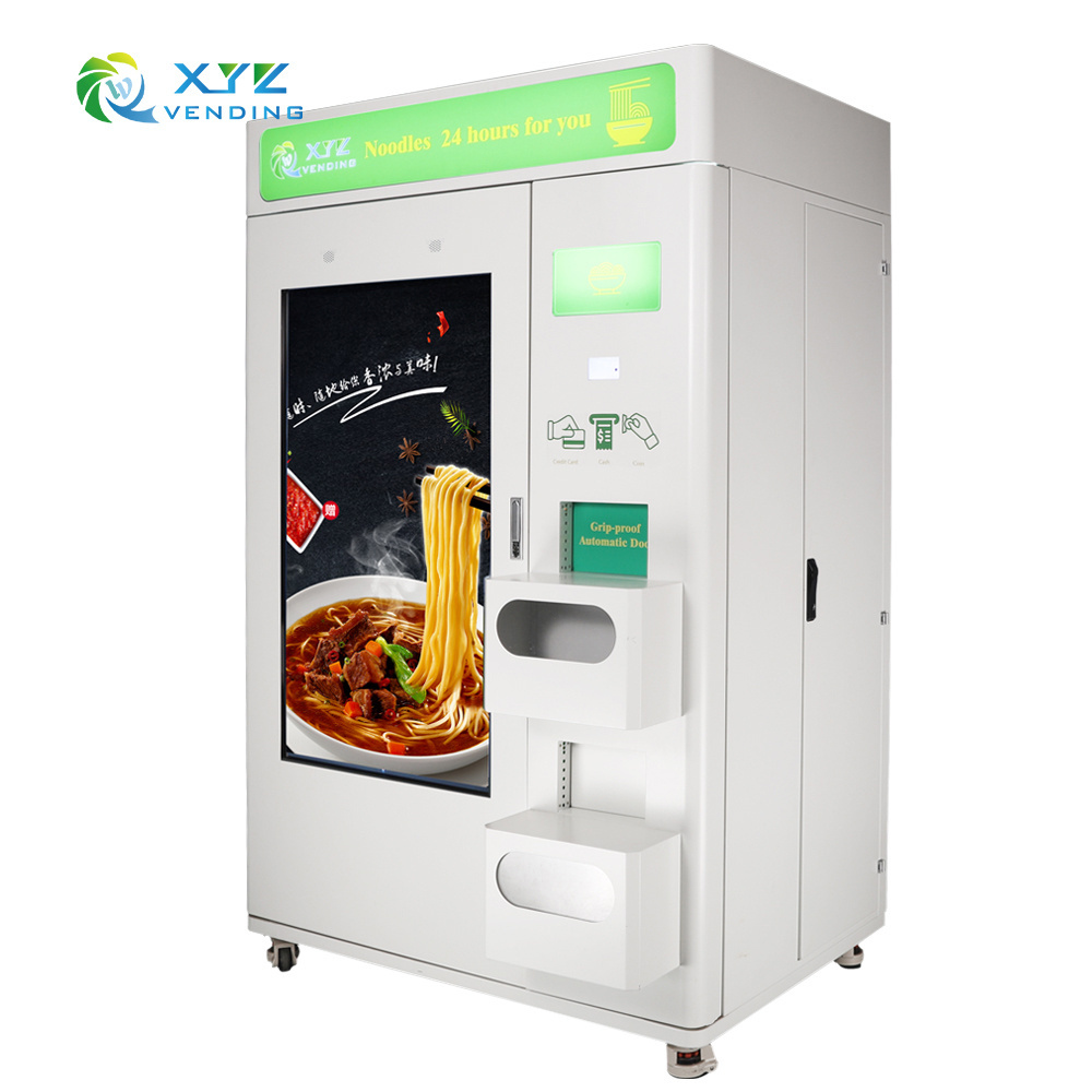 Popular sell 55 inch touch screen self automatic instant noodle hot water ramen vending machine hot food