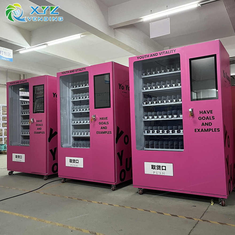 Shopping Mall Banknote Coin Pink Infrared Detection Beauty Cheap Cosmetic Vending Machine