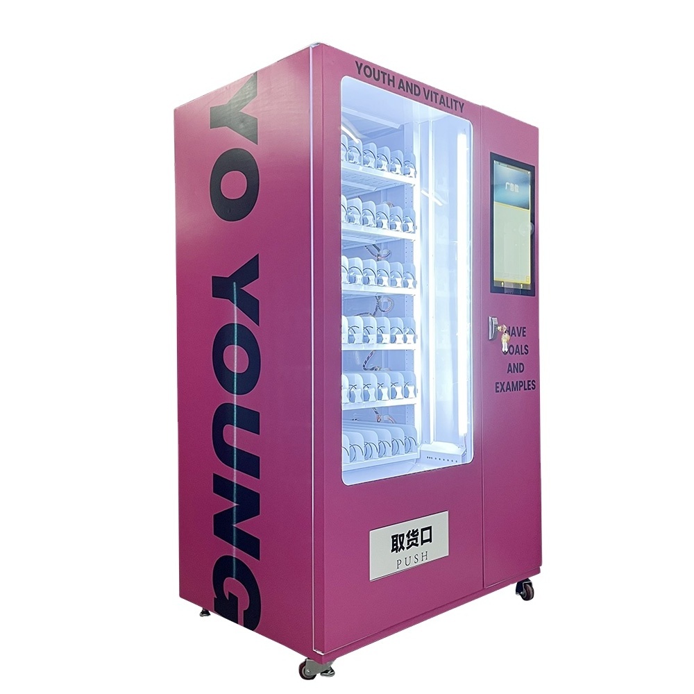 Shopping Mall Banknote Coin Pink Infrared Detection Beauty Cheap Cosmetic Vending Machine