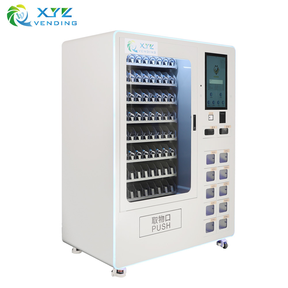 Factory business 21.5 inch recycle and storage cabinet face scan automatic tool touch screen vending machine