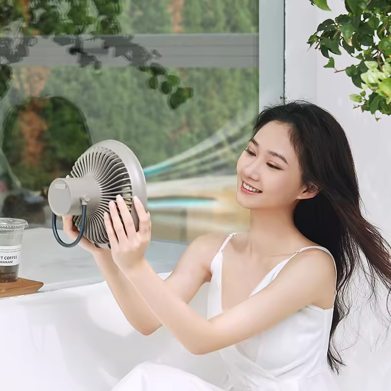 Hanging Ceiling Desktop Fan 8000mAh USB Rechargeable Smart Home Live Gears Broadcast Detachable tripod with night light