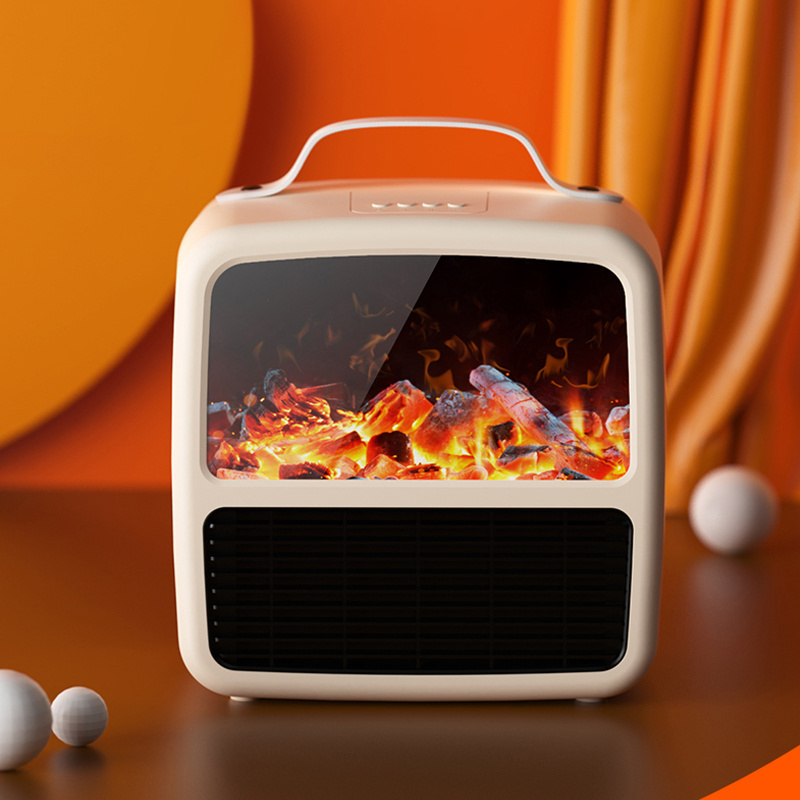 New Arrival Mini Fireplace Flame Heater Overheat Protection 1500W PTC Portable Element Heating Fireplace Tabletop Heater