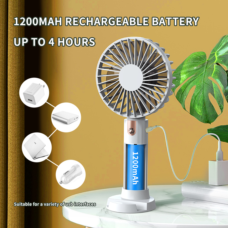 WYWD Custom Wholesale Bulk 3 in 1 Personal Small Portable Hand Held Table Usb Charging Fan Rechargeable Mini Handheld Fan