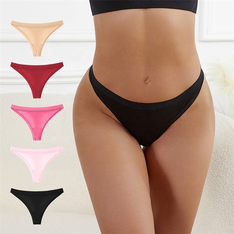 Ladies Cotton Underwear Panties Low-rise Sexy t Back Thong G String Plus Size Women's Yoga Butt Thongs