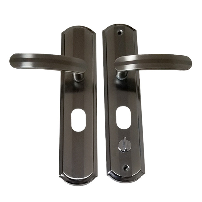 Modern Design High Quality Stainless Steel Door Iron Lever Handle Interior Solid Steel Lock Door Lever Handle Plate