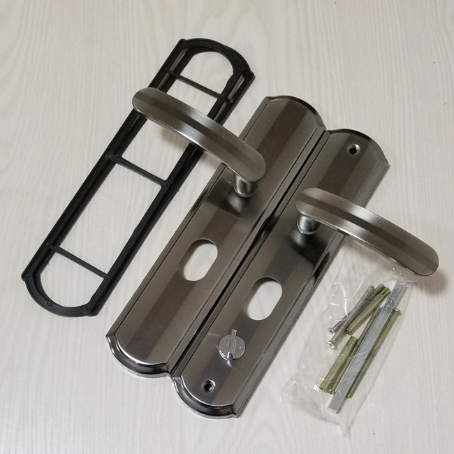 Modern Design High Quality Stainless Steel Door Iron Lever Handle Interior Solid Steel Lock Door Lever Handle Plate