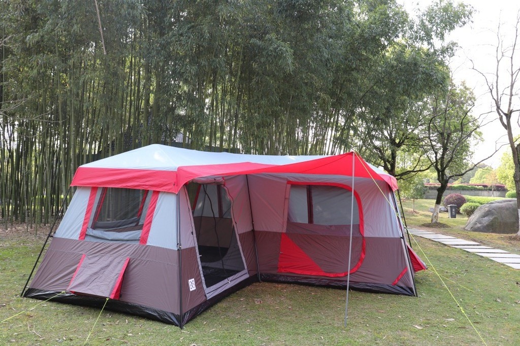 5-8 Persons Automatic Family Large Camping Tent Double Layer 3 Bedrooms 1 Living Room Outdoor Tents