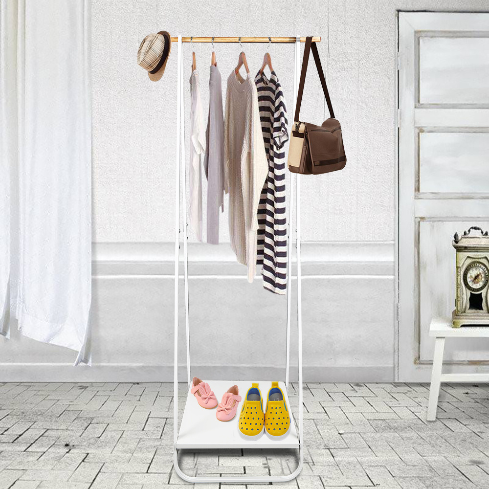 New home furniture design metal portable coat rack with  shoe bench hall tree for sale