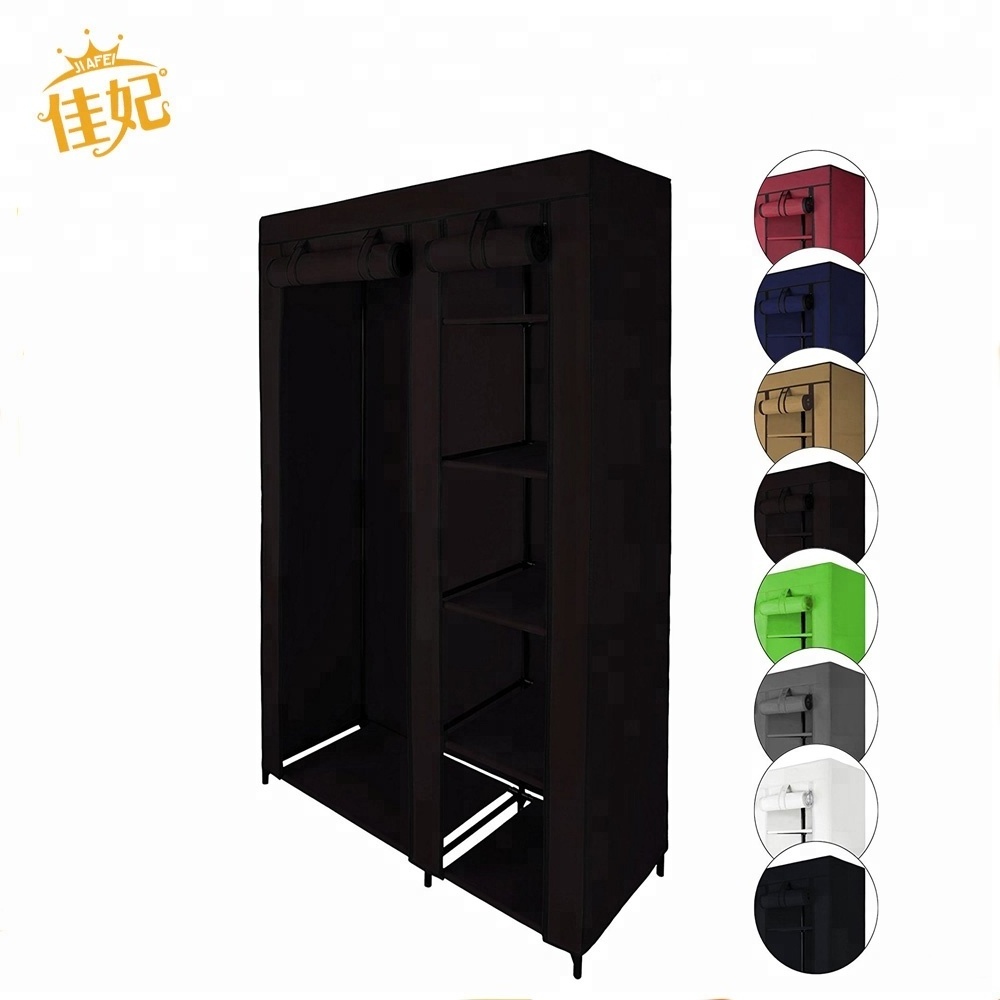 Folding portable non woven fabric wardrobe closet assemble clothes storage wardrobe