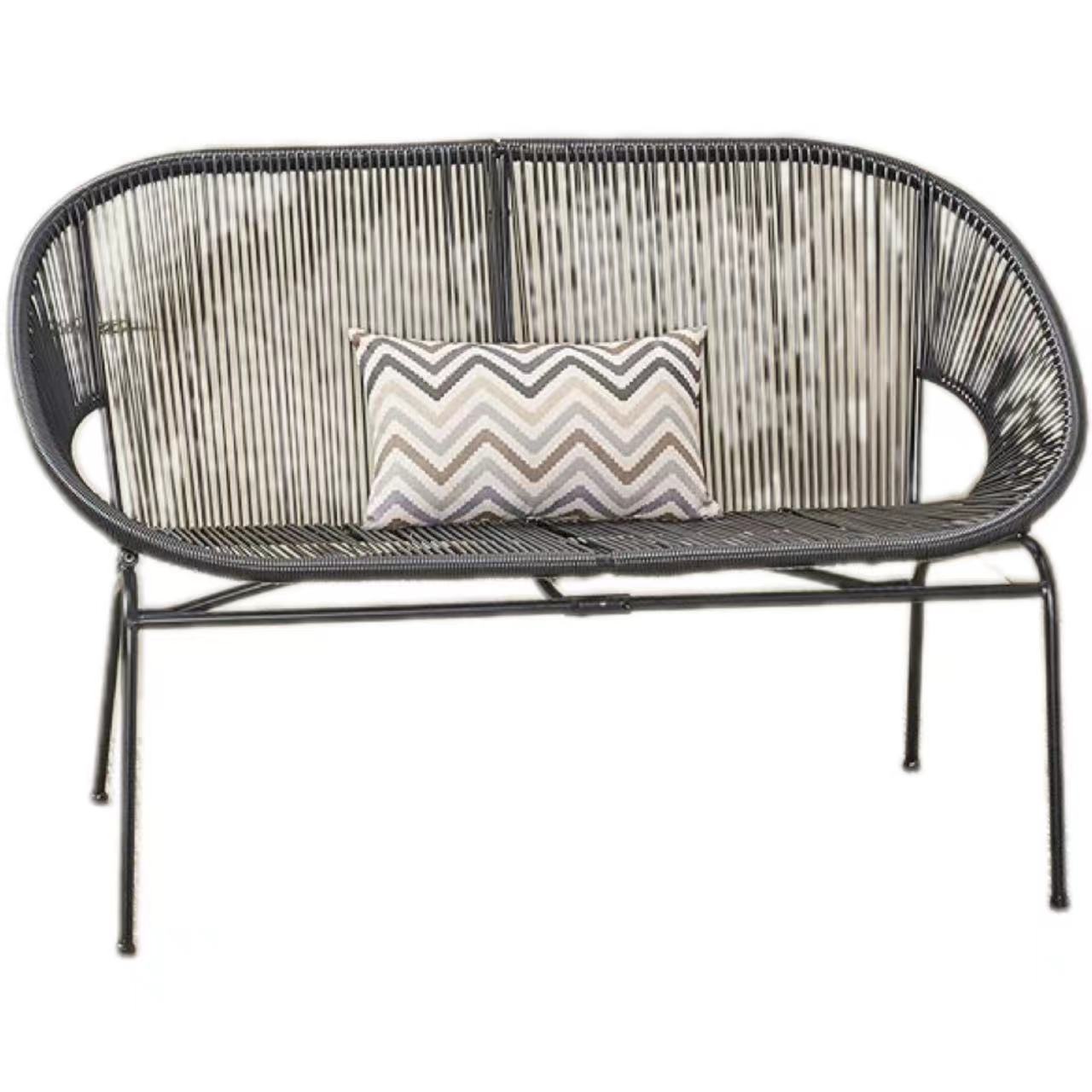 Outdoor Patio Wicker Metal Stackable Acapulco Loveseat Egg Rattan Chair