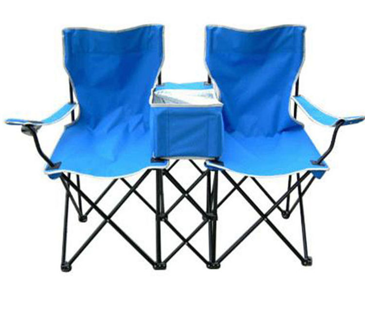 Portable double sunscreen sunshade beach chair Custom Foldable Hot Sale Portable Camping bench Double Seat camping Chair