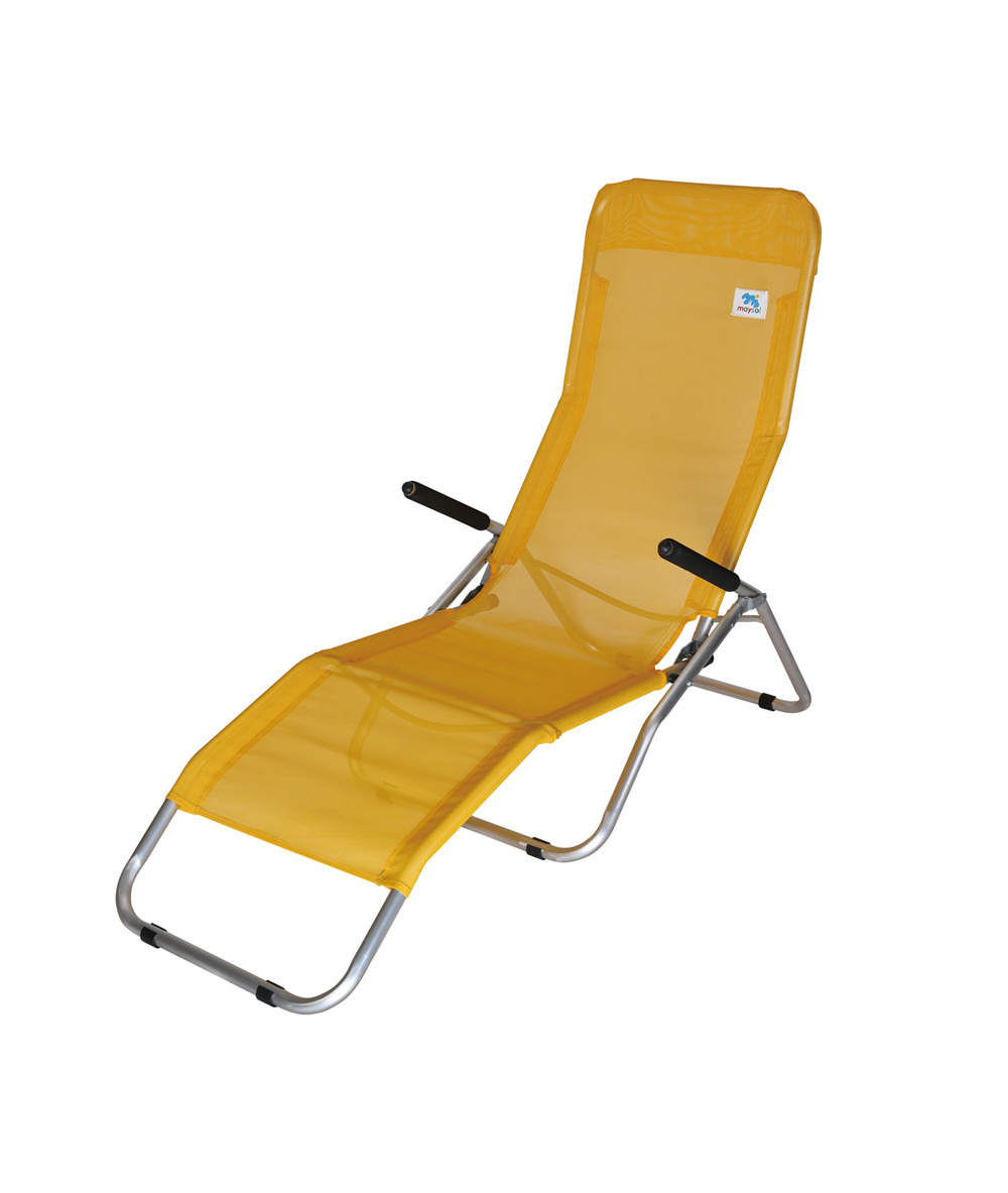 Aluminium Outdoor Adjustable Folding Camping Lounger Chaise Beach Chair Footrest