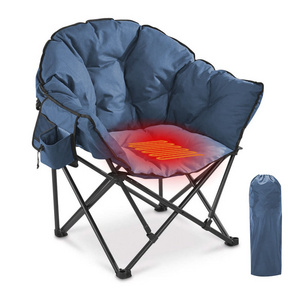 Beach Products Customized Oversize Padded Sofa Heated Moon Reclining Foldable Camping Chair For Adults