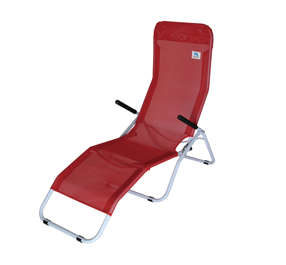 Aluminium Outdoor Adjustable Folding Camping Lounger Chaise Beach Chair Footrest