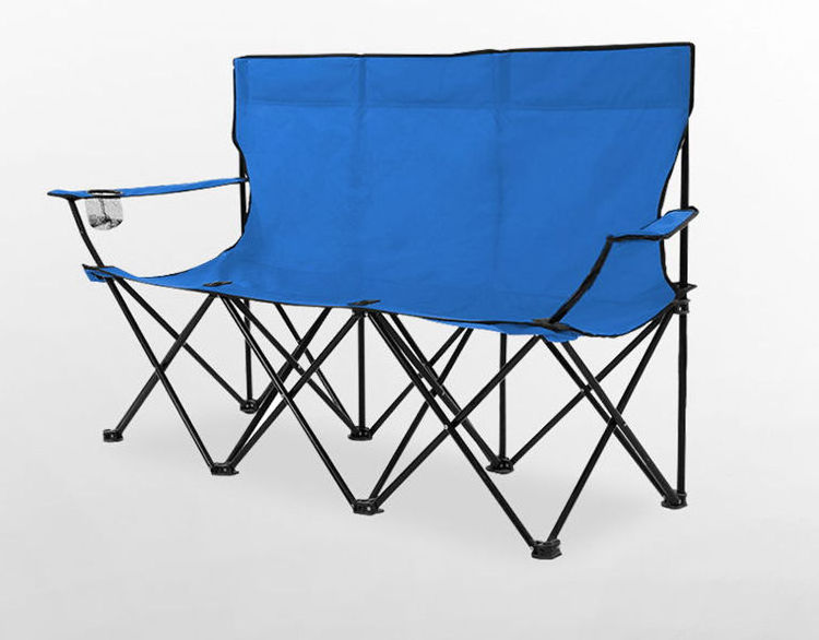 Portable double sunscreen sunshade beach chair Custom Foldable Hot Sale Portable Camping bench Double Seat camping Chair