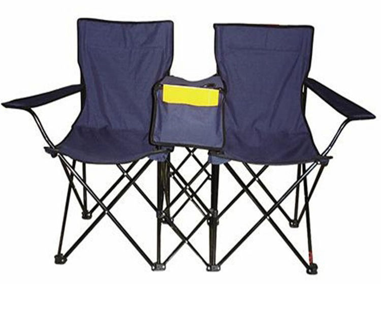 Portable double sunscreen sunshade beach chair Custom Foldable Hot Sale Portable Camping bench Double Seat camping Chair