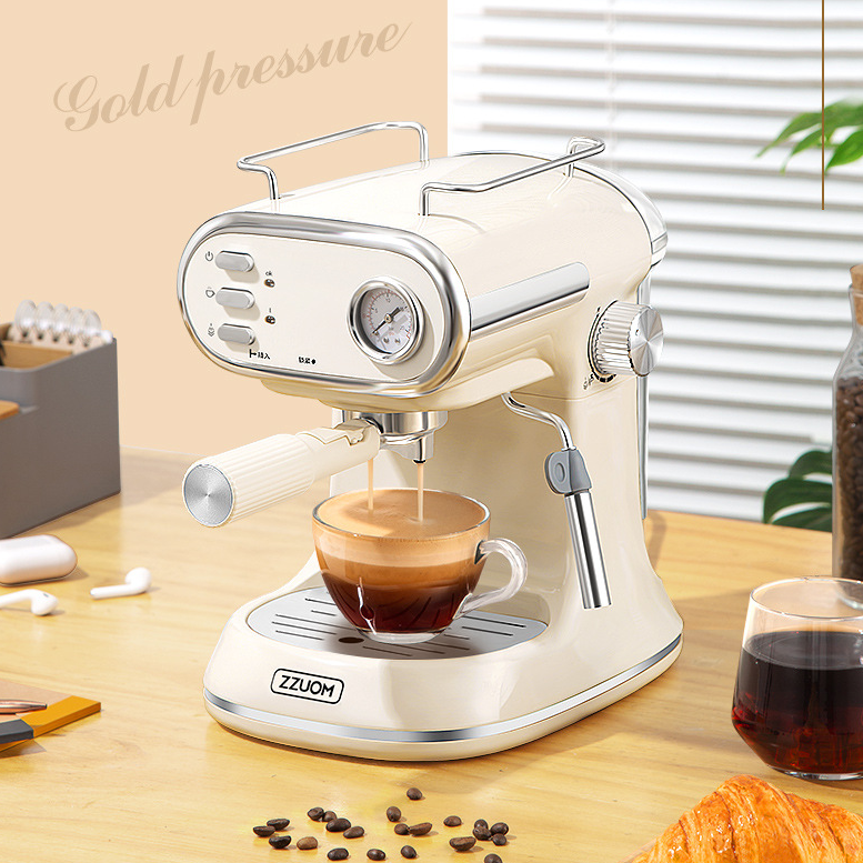 2022 New arrival Retro espresso machine semi automatic coffee maker with one-click operation coffee maker