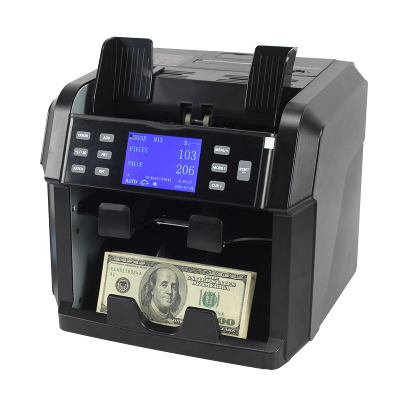 XD-2400 Mixed Value counter Fake notes sorter Money counter with Receipt printing function High quality Money Counting Machine