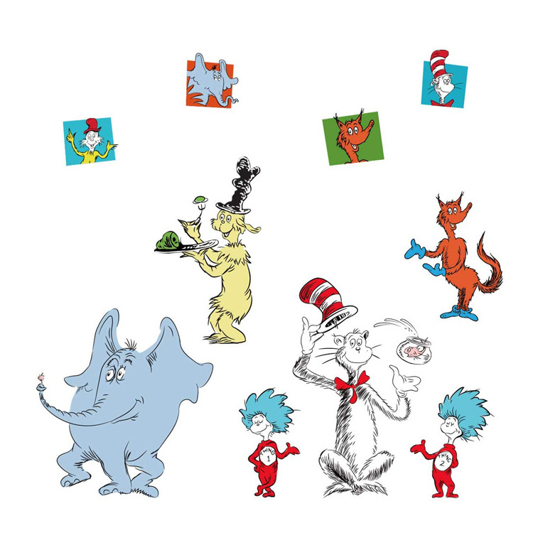 Custom christmas cartoon decorative paper vinyl wall stickers for kids bedroom