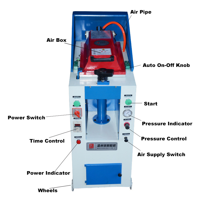 Single Head Pneumatic Semi Automatic Sole Pressing Machines Cover-Type Shoe Sole Attaching Sole Press Machine