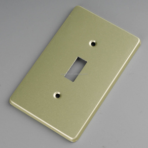 1-Gang Simple Single Wenzhou Switch Us 118 Golden Aluminum Toggle Wallplate Electrical Power Light Switch Cover Plate